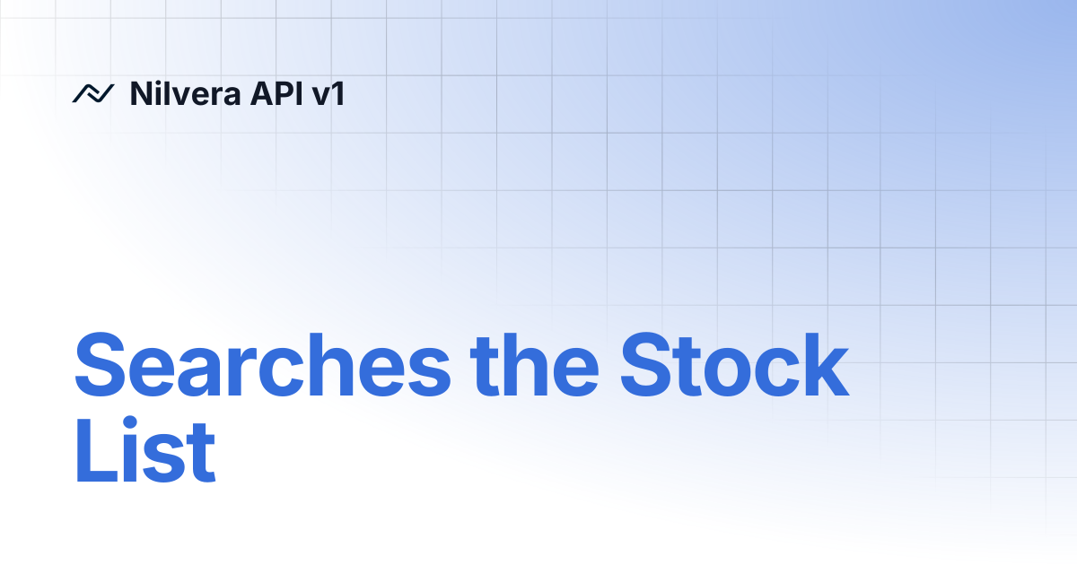 Searches the Stock List | English | Nilvera API v1